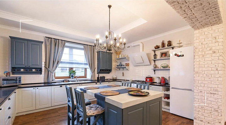 Современная гостиная в древесных тонах